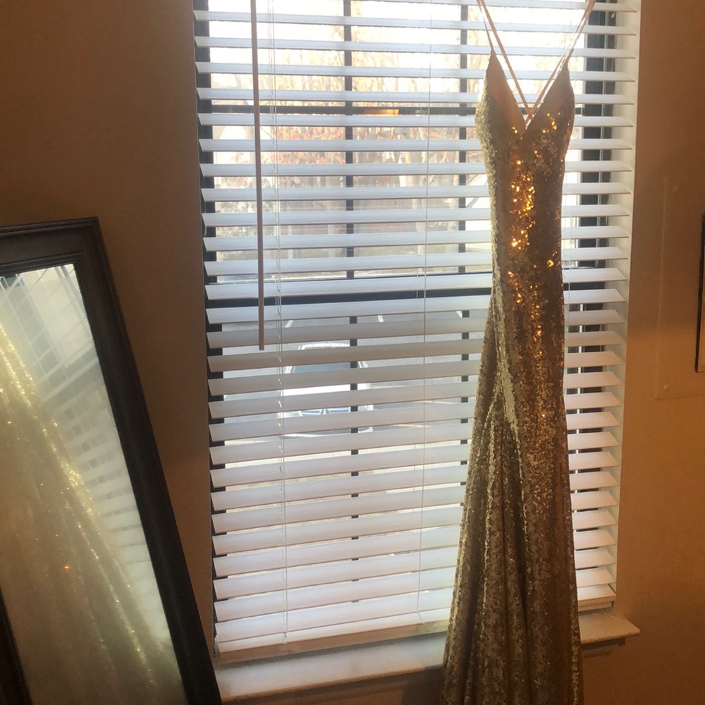 Elegant gold sequin gown